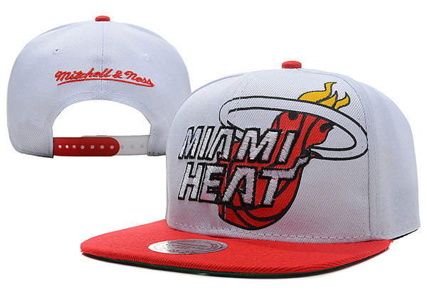 Miami Heat White Snapback Hat XDF 1